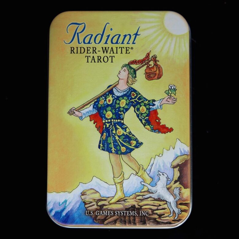 Klasiskās RAIDERA-VEITA Taro kārtis metāla kastītē