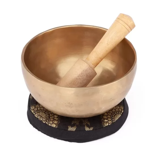 Tibetas dziedošā bļoda roku darbs ar koka kociņu, Ø ~13 cm