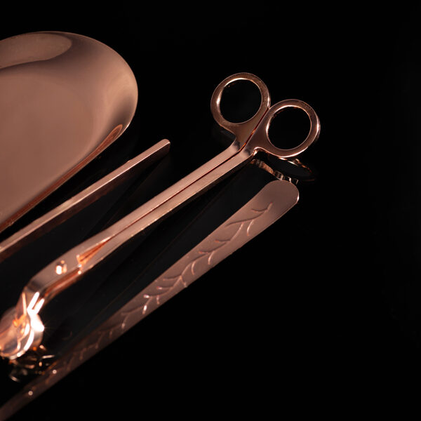 Elegants sveču kopšanas komplekts ROZĀ ZELTS